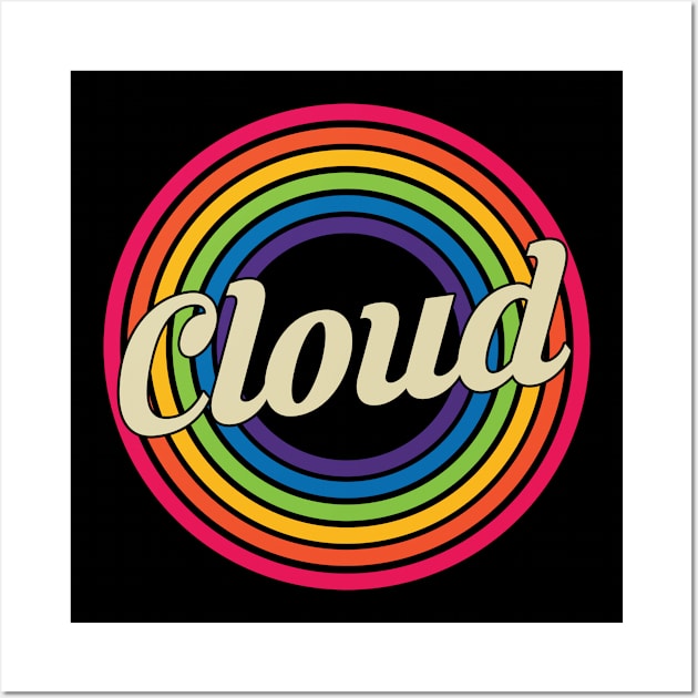 Cloud - Retro Rainbow Style Wall Art by MaydenArt